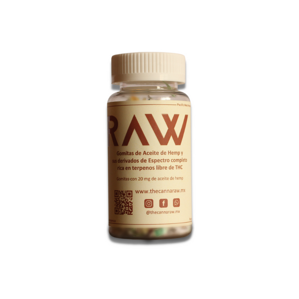 Canna Raw | Gomitas CBD E. Completo 20 mg/pza | 30 ó 60 piezas