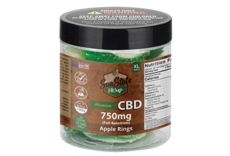 SunState Hemp | Gomitas Aros CBD E. Completo 25 mg/pza | 6, 20 ó 40 piezas