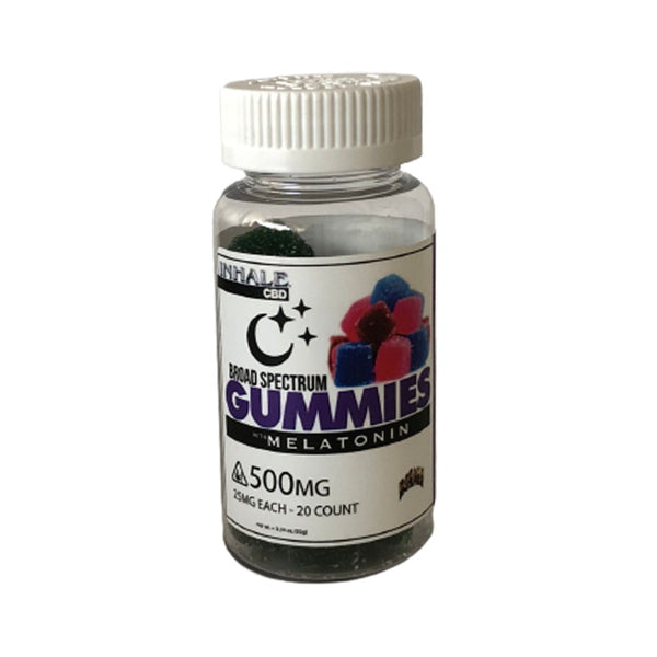 INHALE CBD | Gomitas CBD E. Amplio 25 mg/pza + Melatonina | 20 piezas