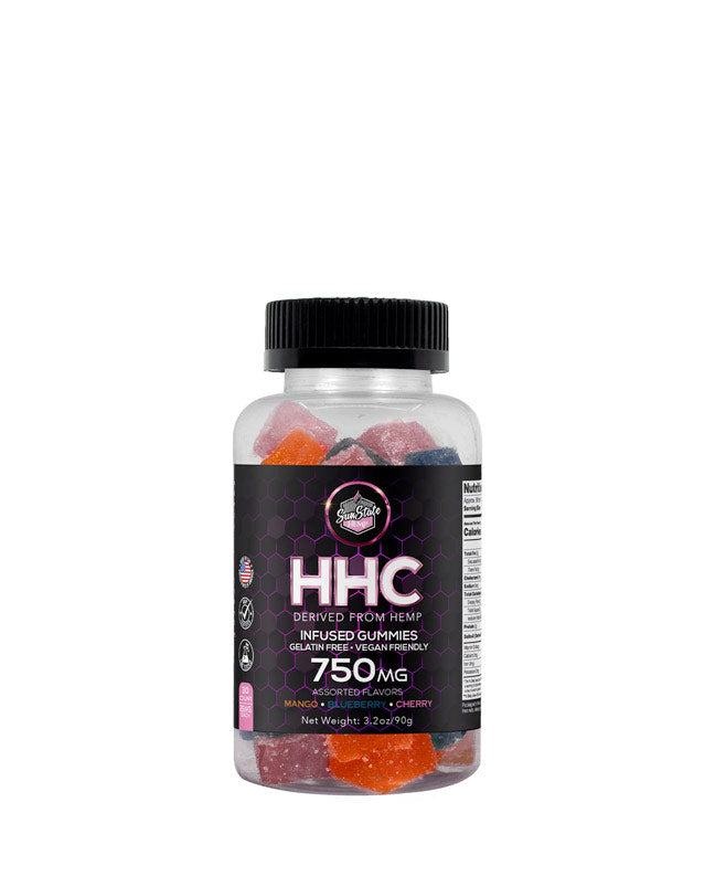 SunState Hemp | Gomitas Veganas Mango-Blueberry-Cherry HHC 25 mg/pza | 30 piezas