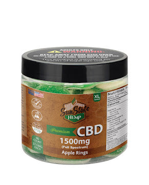 SunState Hemp | Gomitas Aros CBD E. Completo 25 mg/pza | 6, 20 ó 40 piezas
